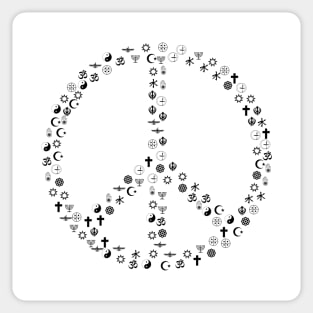 World Religions Peace Sign Sticker